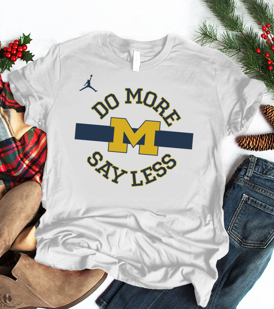 Do More Say Less Michigan Jumpman Logo M T-Shirt