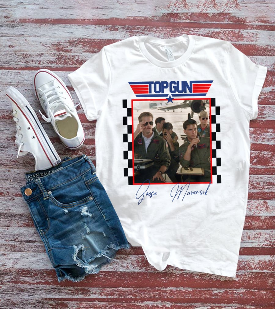 Top Gun Goose Maverick Classic Aviation Icons In Signature Flight Gear T-Shirt