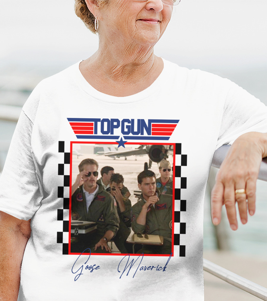 Top Gun Goose Maverick Classic Aviation Icons In Signature Flight Gear T-Shirt