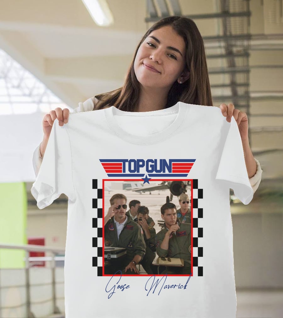 Top Gun Goose Maverick Classic Aviation Icons In Signature Flight Gear T-Shirt