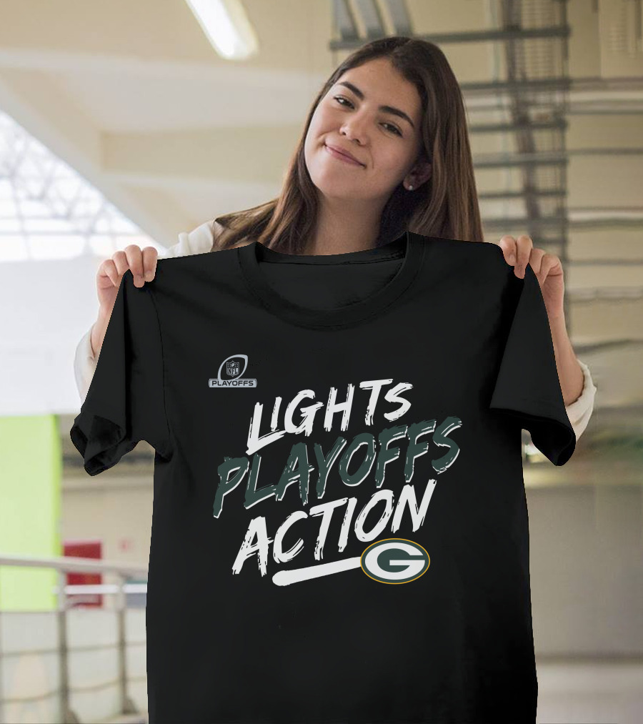 NFL Playoffs Lights Action Green Bay Packers T-Shirt