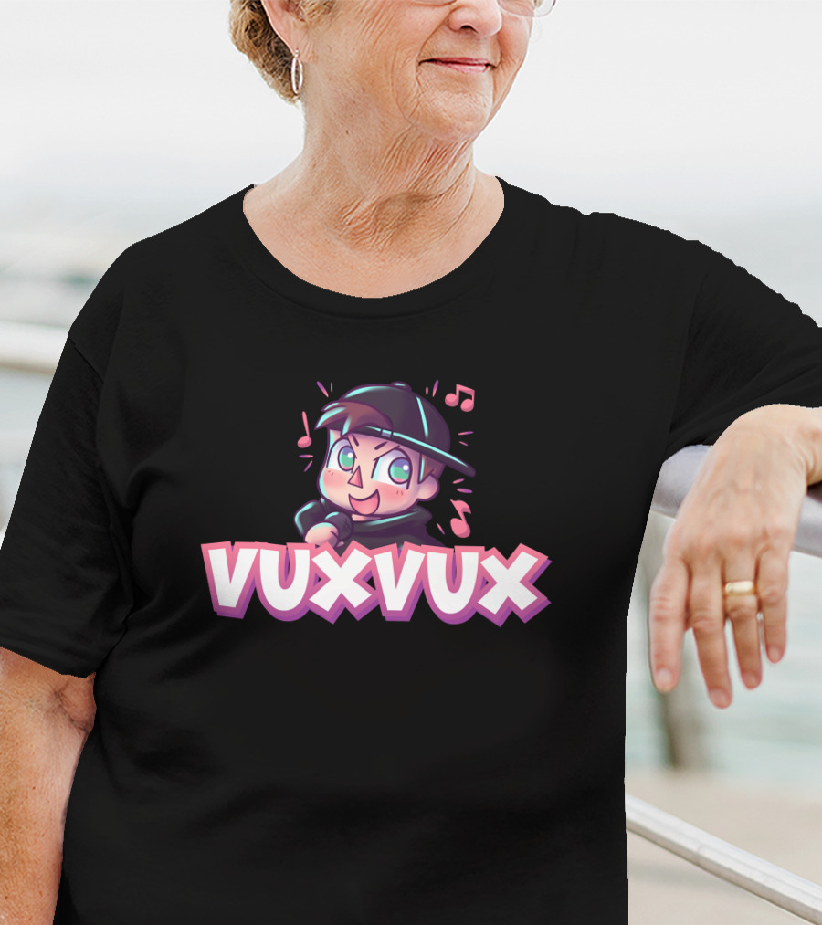 Vuxvux Character Cartoon With Music Notes T-Shirt