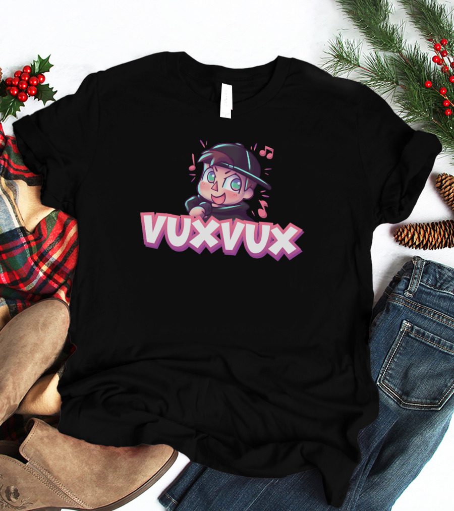 Vuxvux Character Cartoon With Music Notes T-Shirt