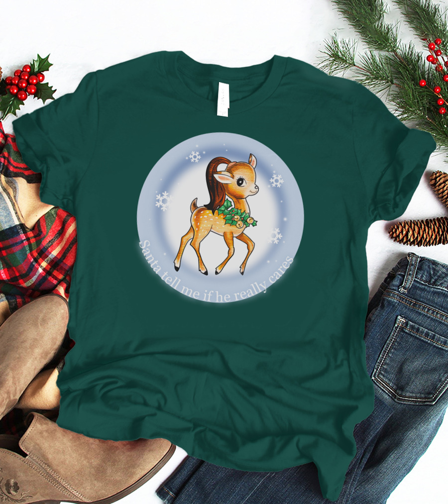 Santa Tell Me If He Really Cares Ariana Grande Merch T-Shirt