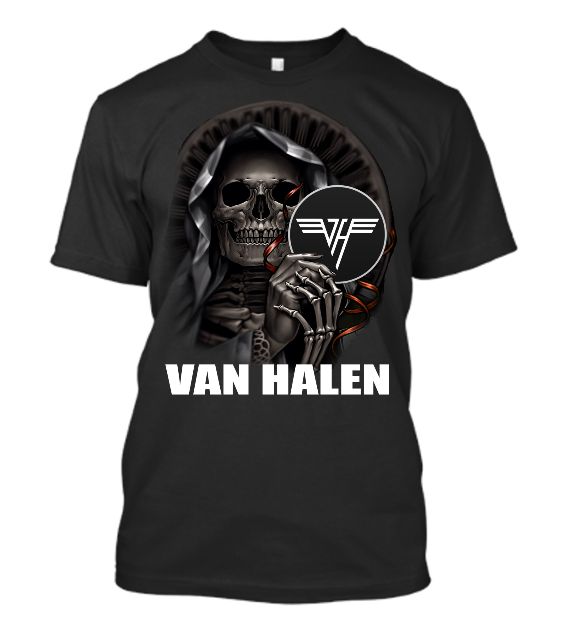 Van Halen Skull Skeleton Grim Reaper Vh T-Shirt