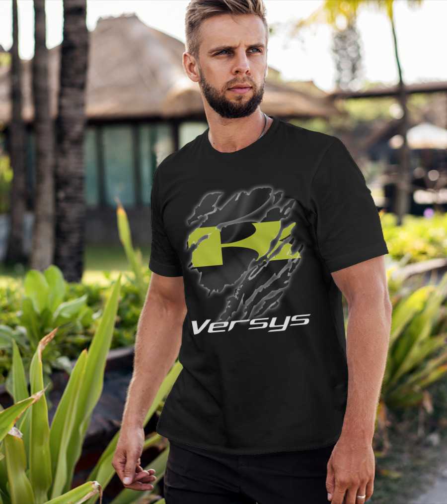 Versys 01 Kawasaki Motorcycle Claw Scratch Motif T-Shirt