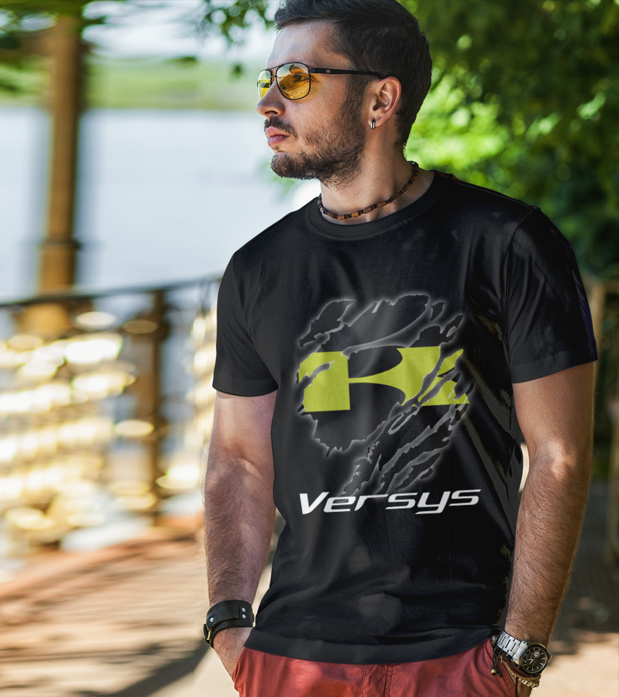 Versys 01 Kawasaki Motorcycle Claw Scratch Motif T-Shirt