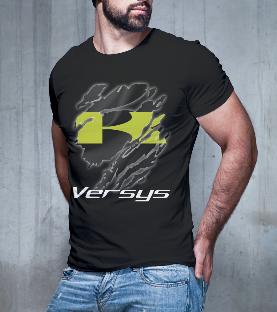 Versys 01 Kawasaki Motorcycle Claw Scratch Motif T-Shirt