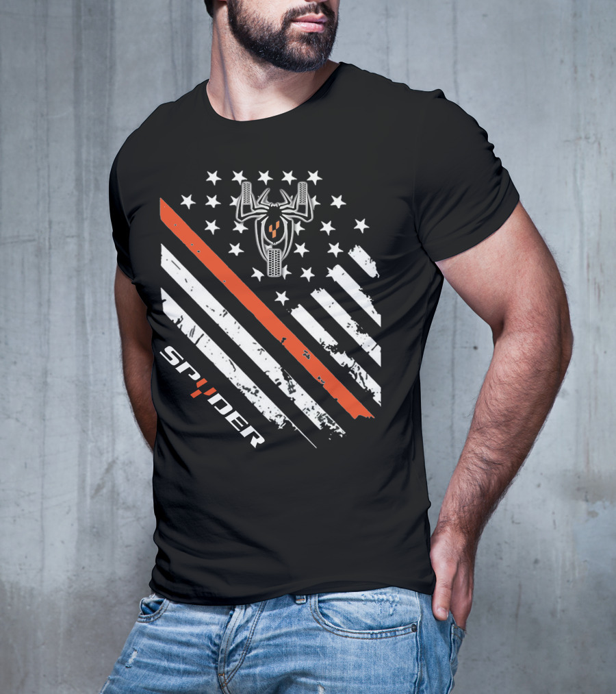 Spyder American Flag Stars Stripes Spider Symbol T-Shirt