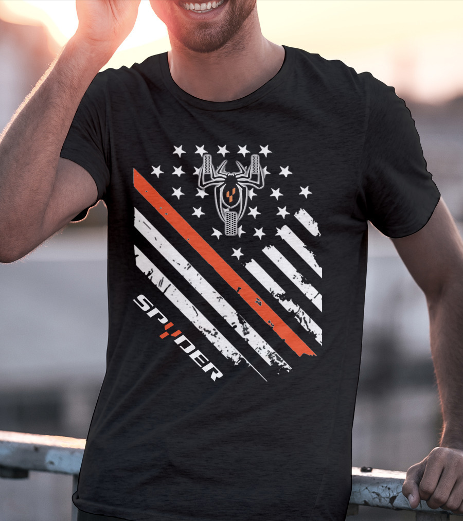 Spyder American Flag Stars Stripes Spider Symbol T-Shirt