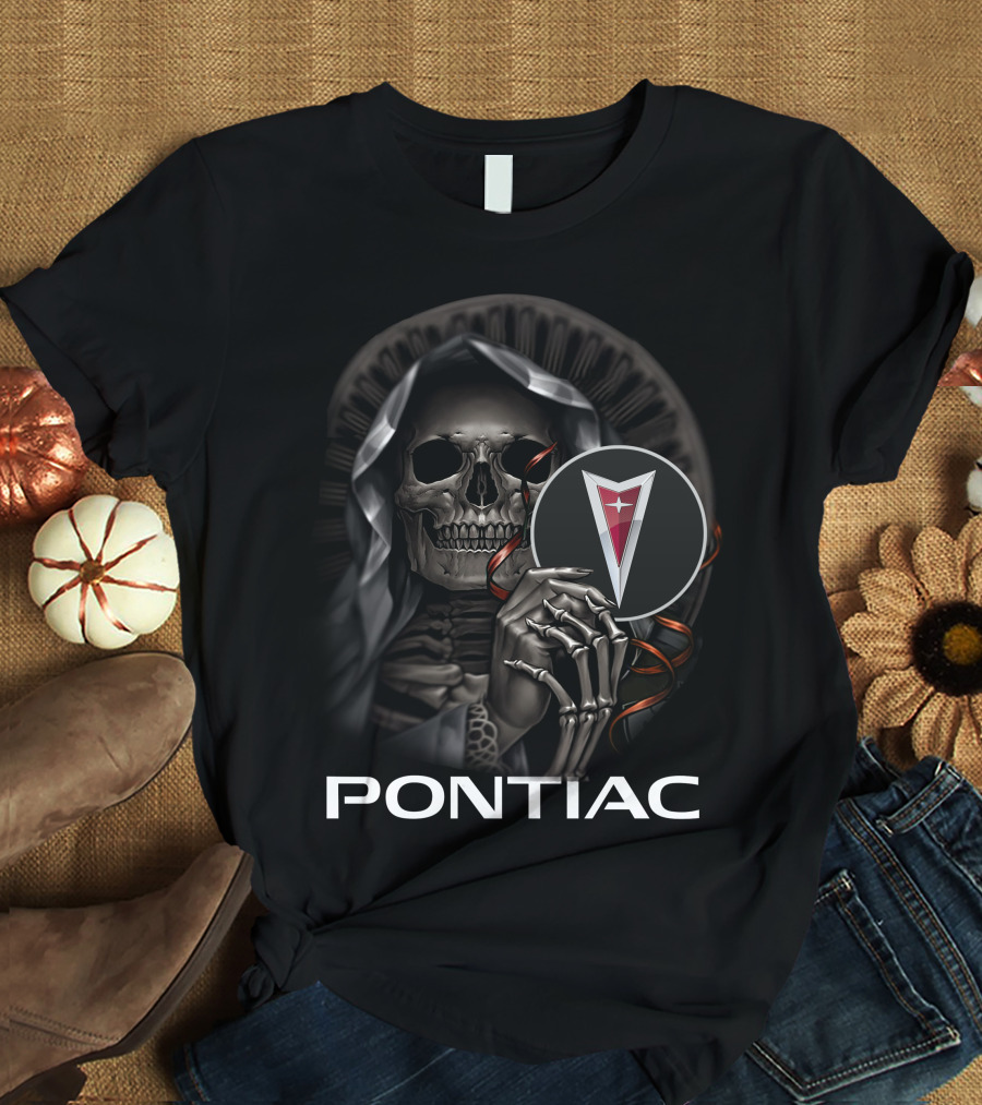 Pontiac Skull With Hooded Skeleton T-Shirt