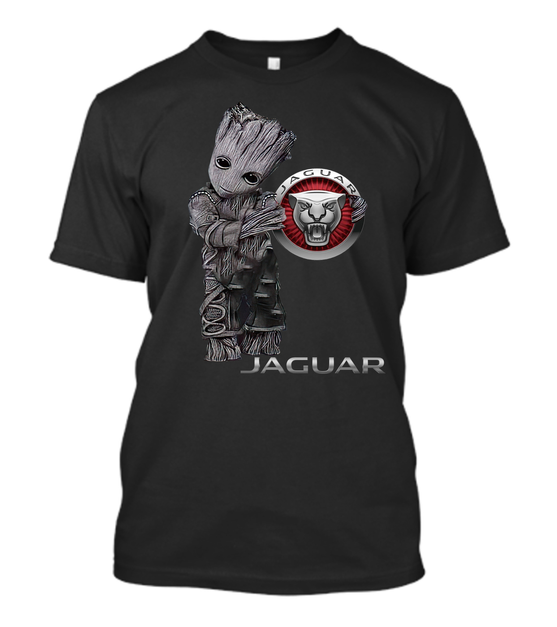 Jaguar Emblem With Tree Figure Hugging T-Shirt