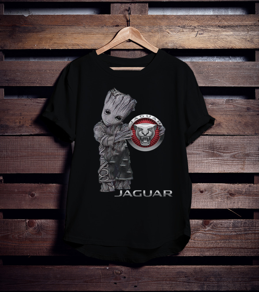 Jaguar Emblem With Tree Figure Hugging T-Shirt