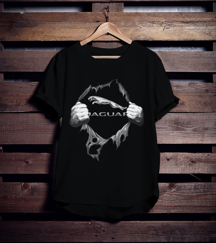 Jaguar Logo With Ripped Hands Effect T-Shirt