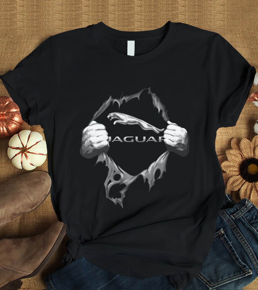 Jaguar Logo With Ripped Hands Effect T-Shirt