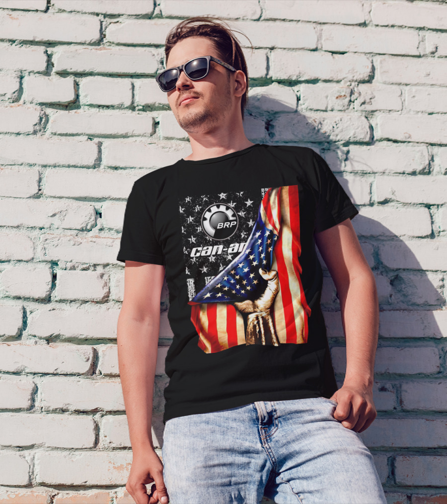 BRP Can-Am American Flag Stars And Stripes Fist T-Shirt