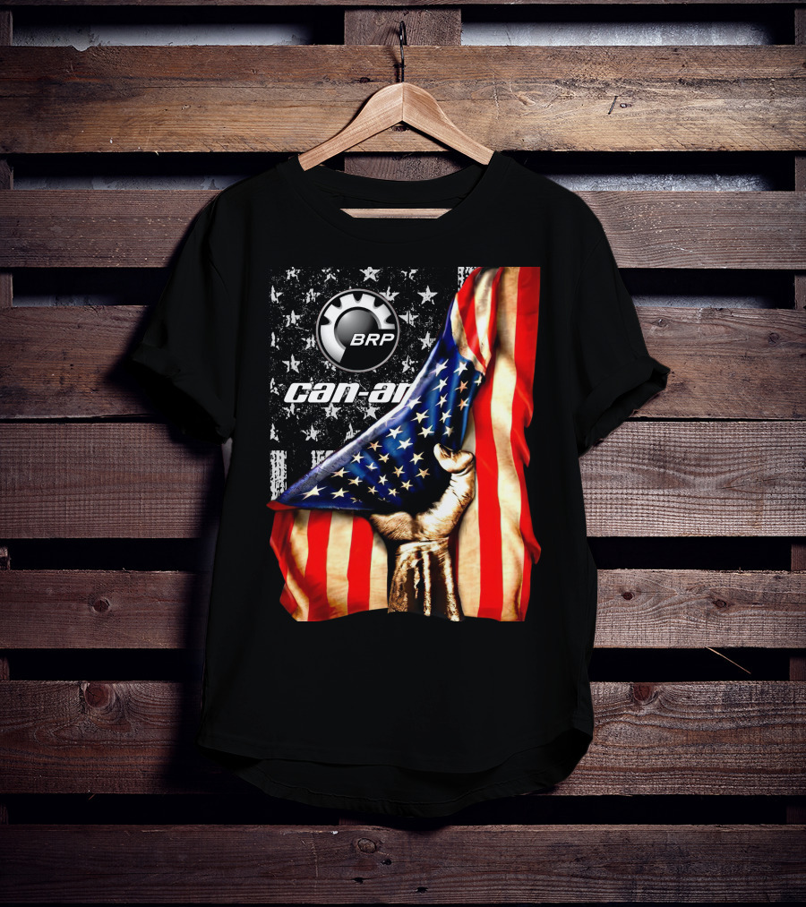 BRP Can-Am American Flag Stars And Stripes Fist T-Shirt
