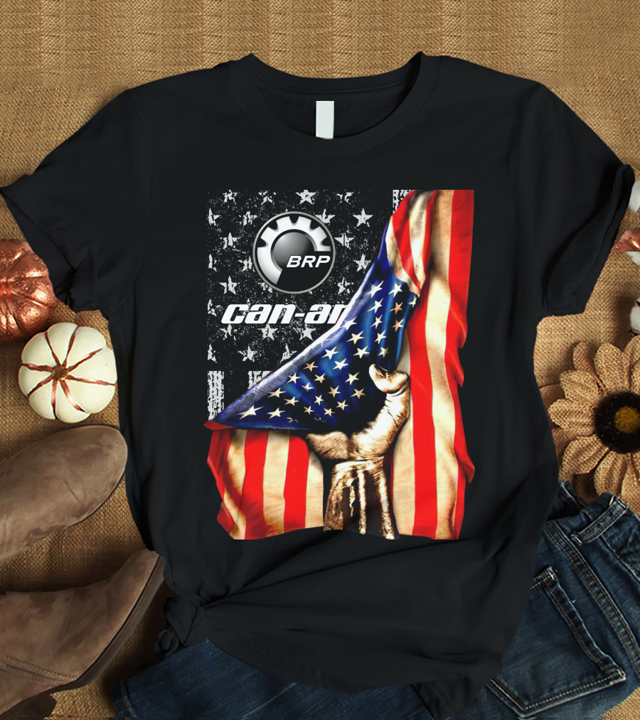 BRP Can-Am American Flag Stars And Stripes Fist T-Shirt
