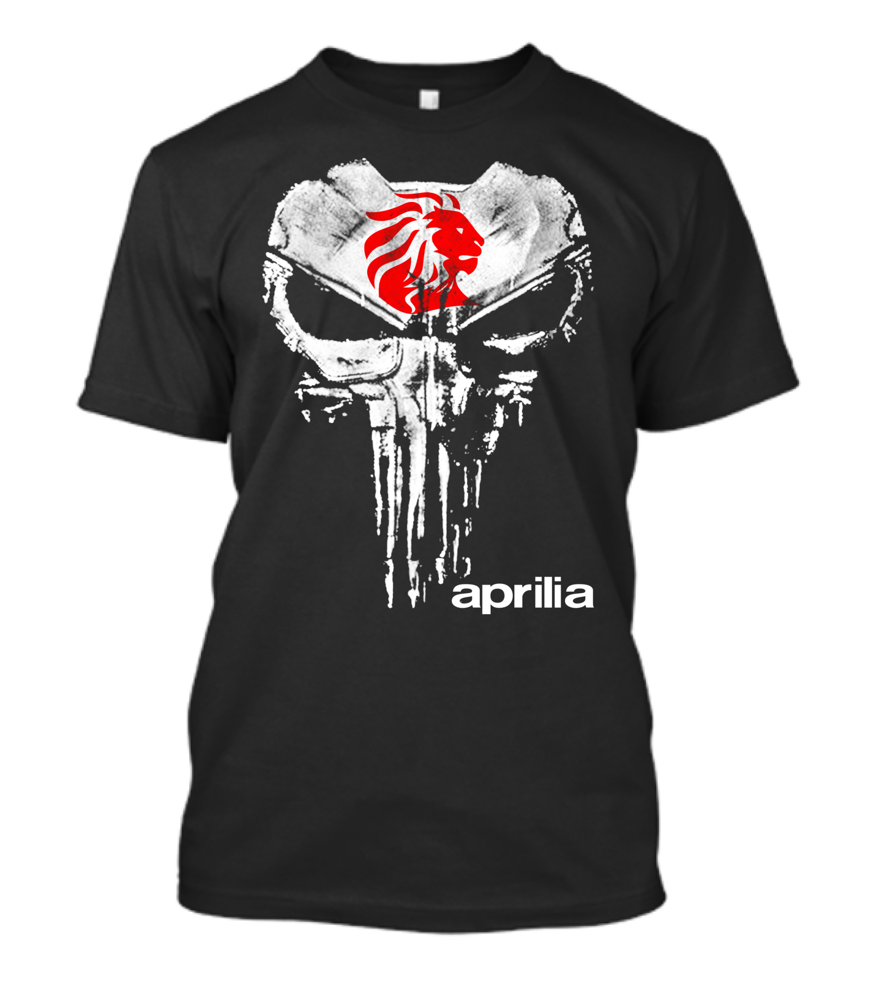 Aprilia Skull With Red Lion Symbol T-Shirt