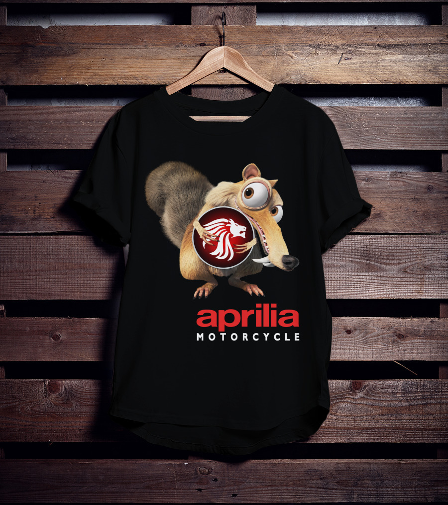 Aprilia Motorcycle Ice Age Scrat Lion T-Shirt