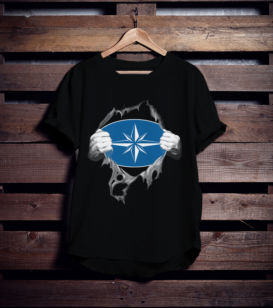 Polaris2 Blue Starburst Compass Emblem Unveiled By Ripping Hands T-Shirt