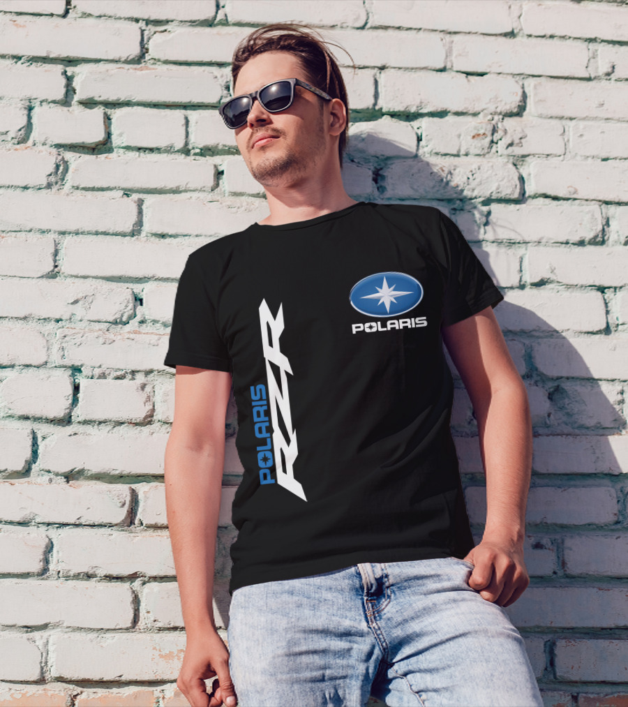 Polaris Rzr Logo Blue And White T-Shirt