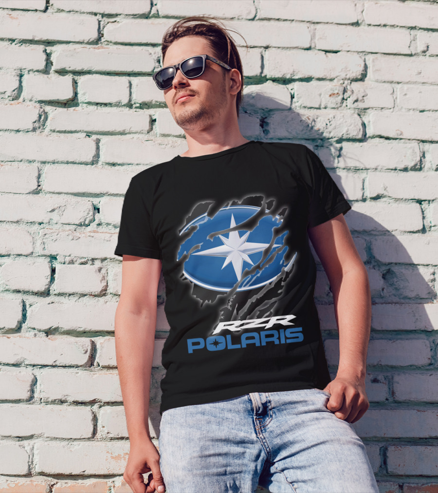 Rzr Polaris Star Logo 10 Blue Claw Marks T-Shirt