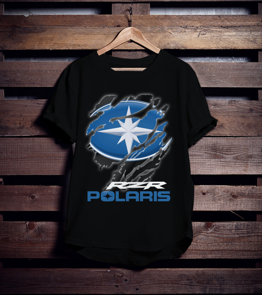 Rzr Polaris Star Logo 10 Blue Claw Marks T-Shirt