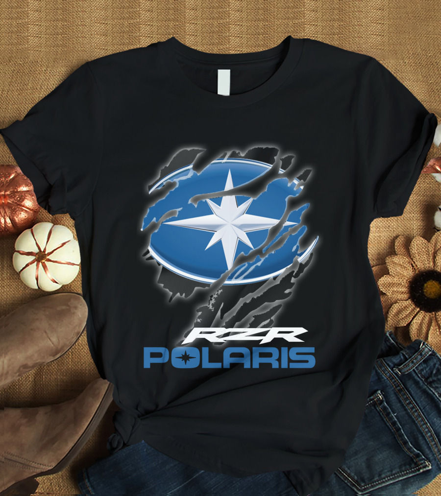 Rzr Polaris Star Logo 10 Blue Claw Marks T-Shirt