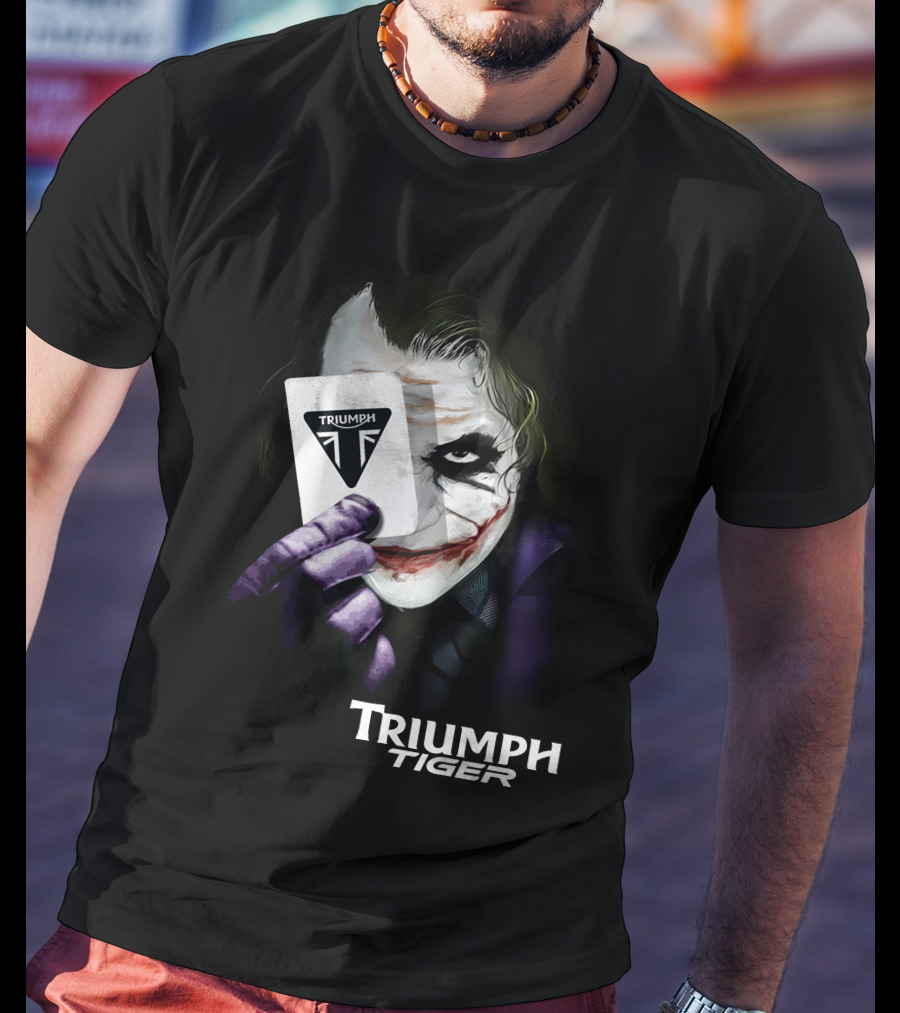 Triumph Tiger Joker Playing Card T-Shirt