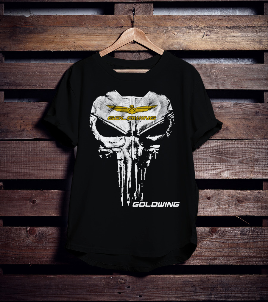 Goldwing Skull Emblem With Winged T-Shirt