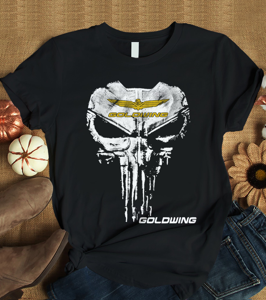 Goldwing Skull Emblem With Winged T-Shirt