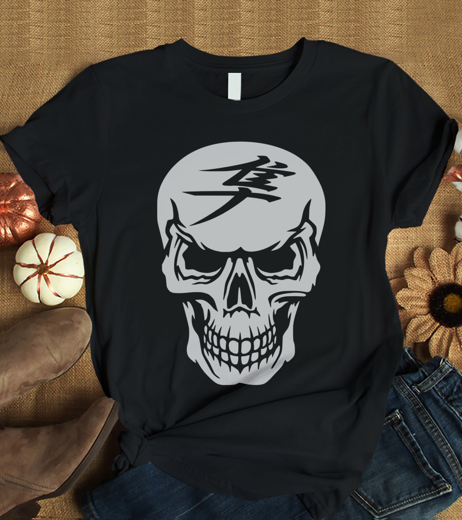 Hayabusa Skull Japanese Kanji Symbol T-Shirt