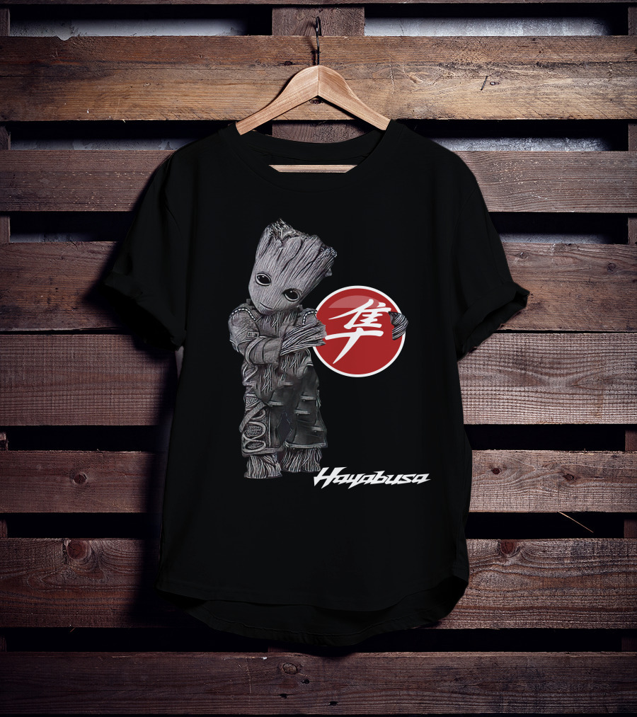 Hayabusa 03 Groot Holding Red Kanji Circle T-Shirt