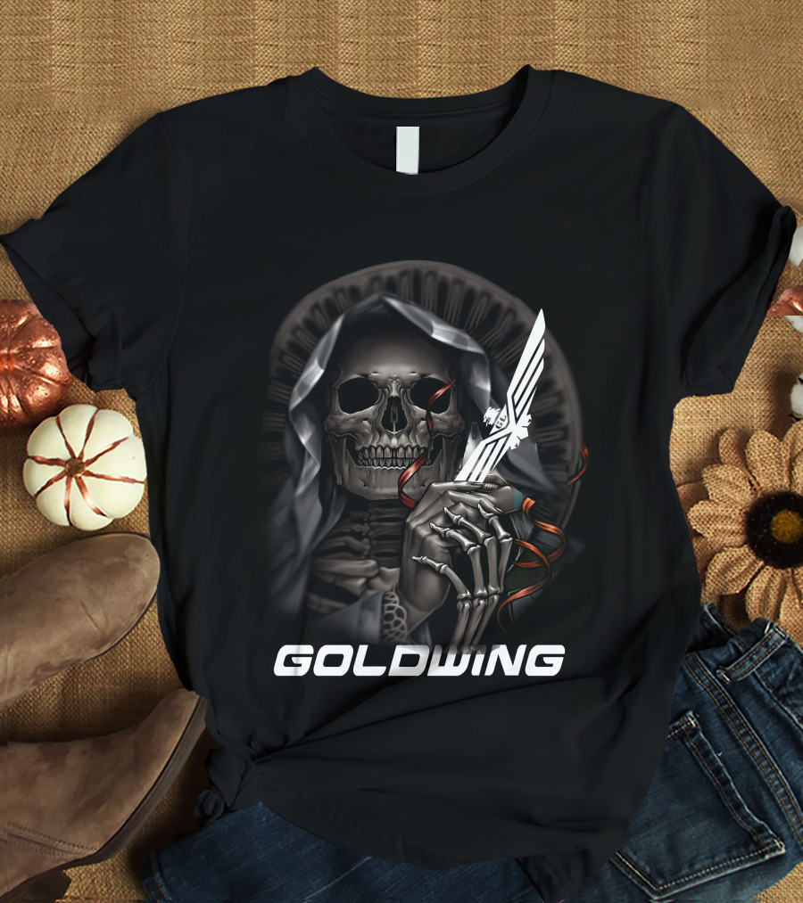 Goldwing Grim Reaper With Winged Knife T-Shirt