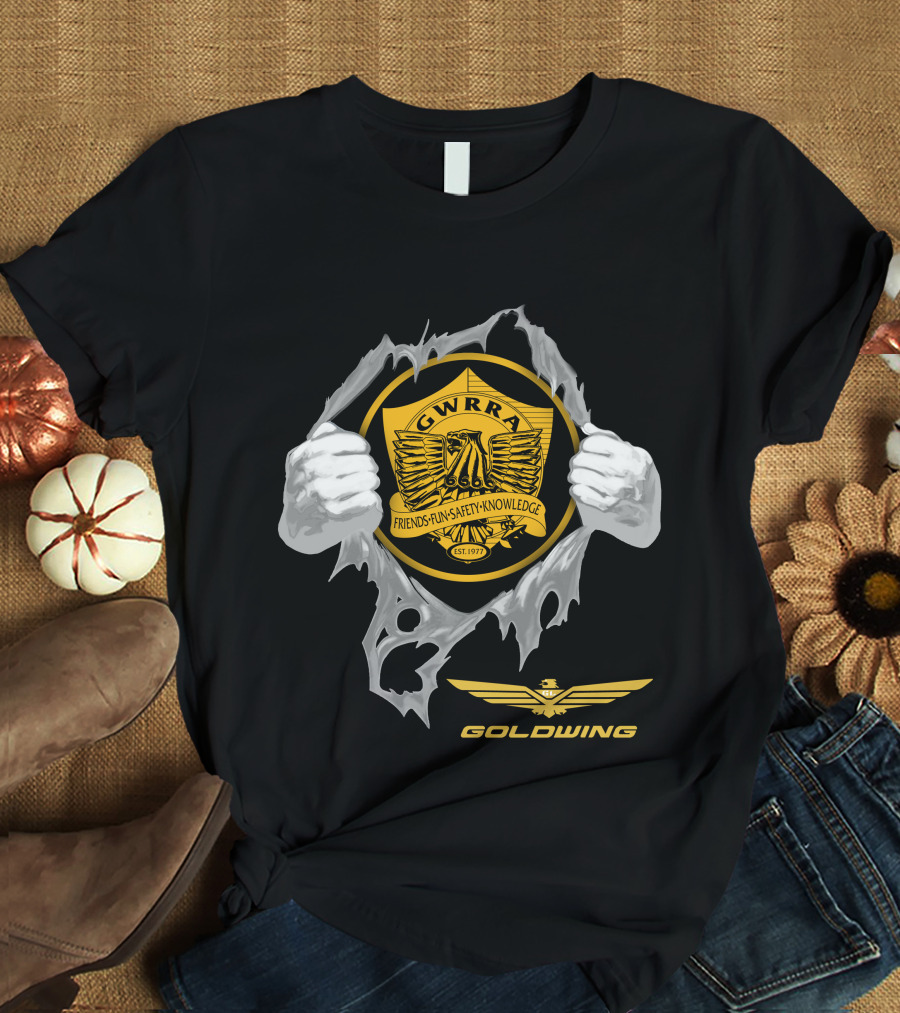 Gwrra Goldwing Friends Fun Safety Knowledge Est. 1977 Eagle T-Shirt