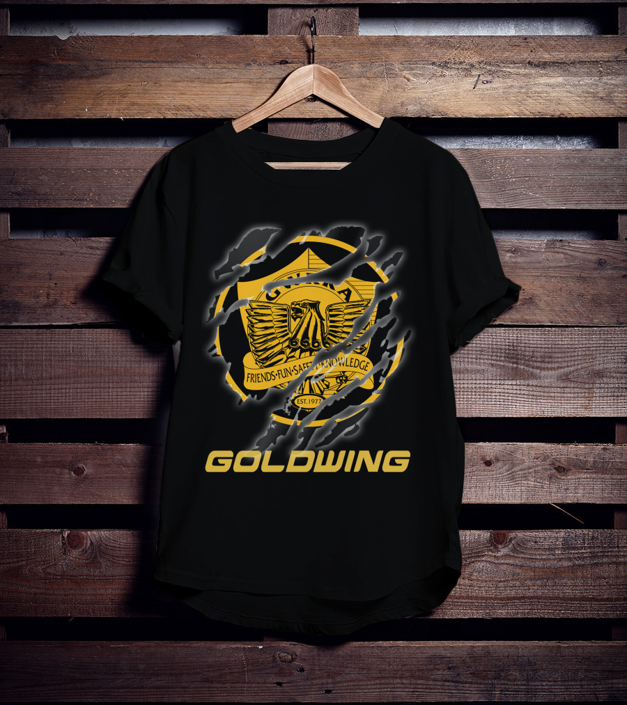 Goldwing Friends Fun Safety Knowledge Est 1977 Eagle T-Shirt