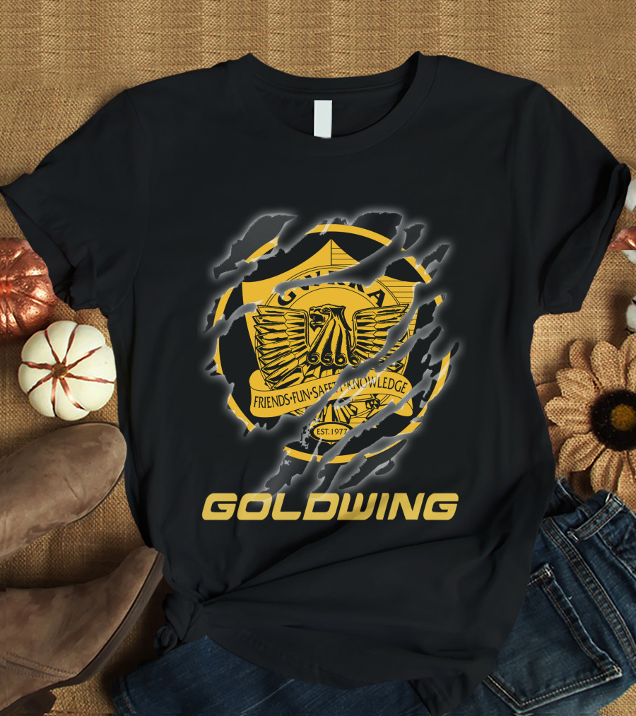 Goldwing Friends Fun Safety Knowledge Est 1977 Eagle T-Shirt
