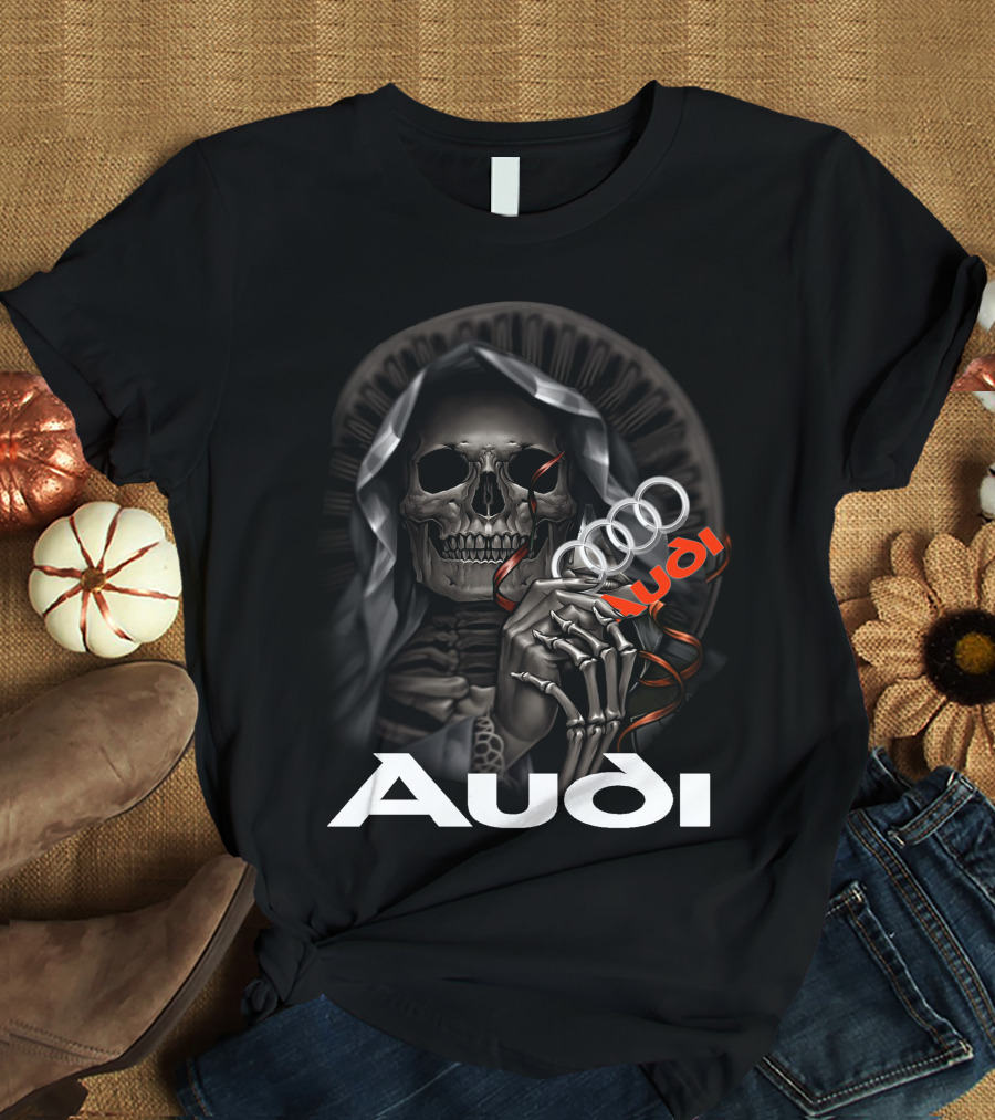 Audi Skull Grim Reaper Holding Rings T-Shirt