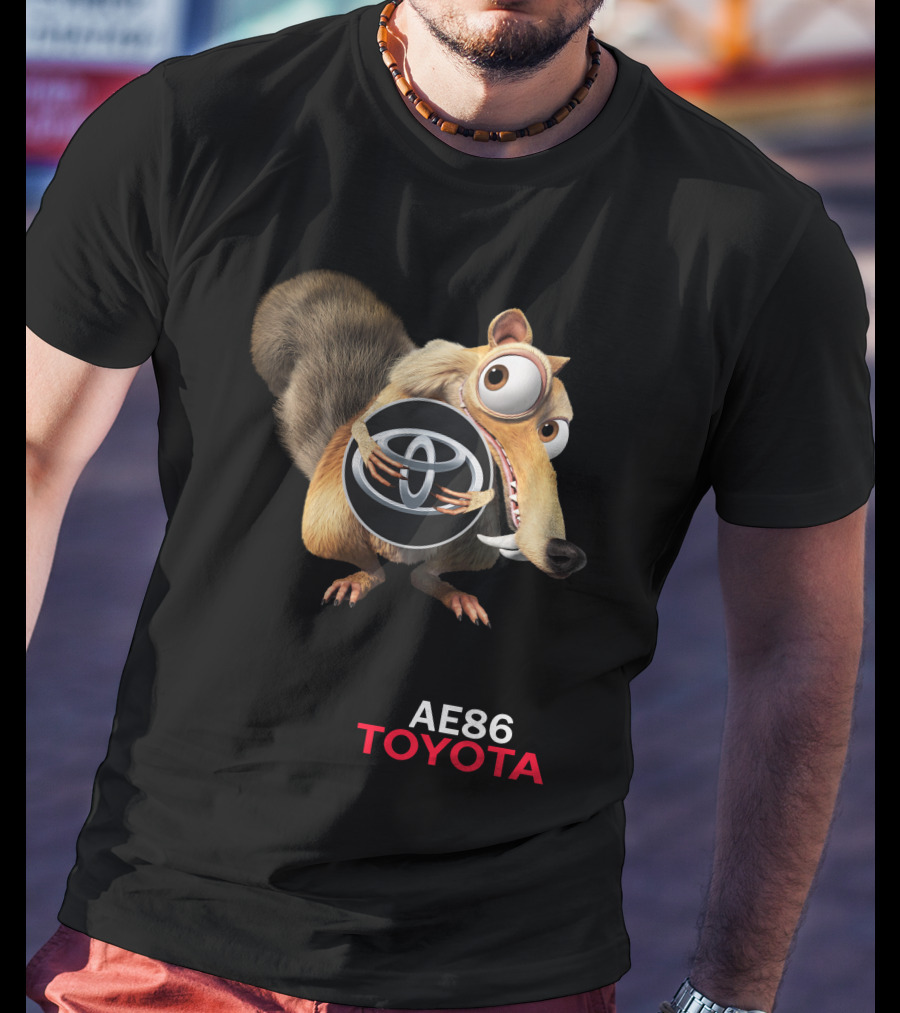 Ae86 Toyota 05 Ice Age Scrat Holding T-Shirt