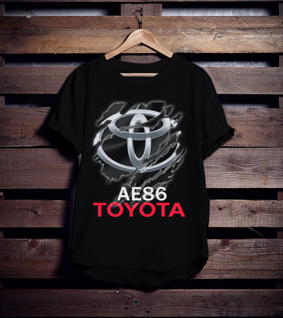 Ae86 Toyota Logo Ripped Effect T-Shirt