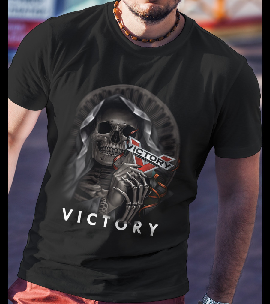 Victory Skeleton Holding V T-Shirt