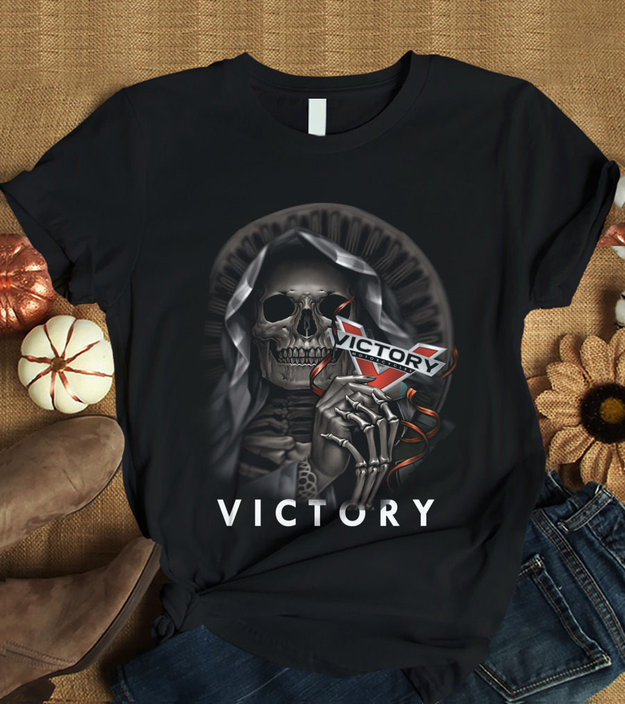 Victory Skeleton Holding V T-Shirt