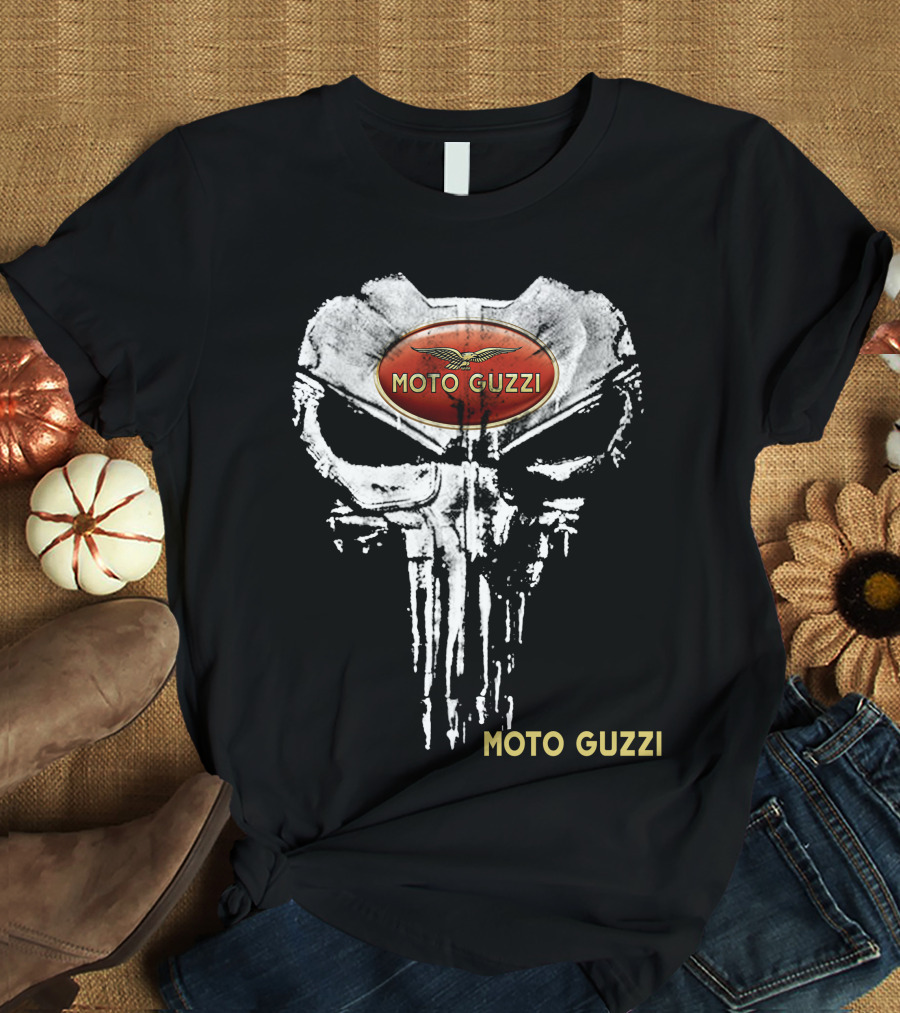 Moto Guzzi Logo With Skull T-Shirt