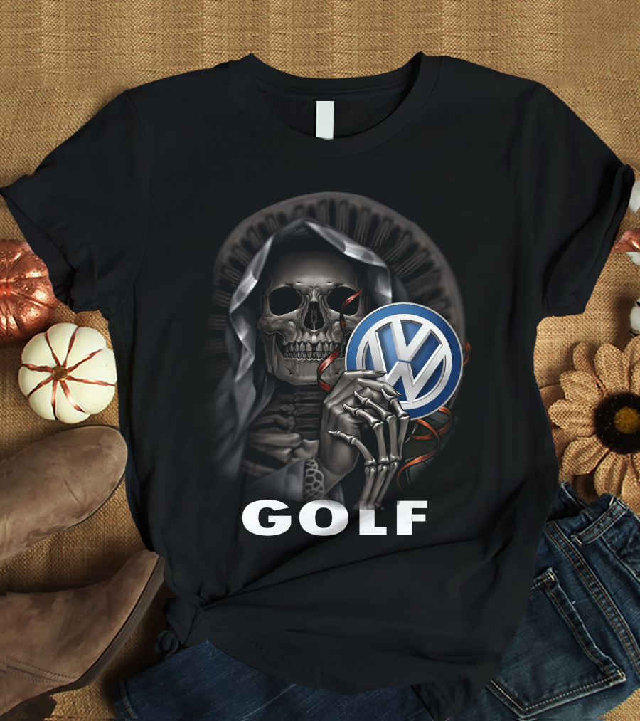 Golf Volkswagen Skull Reaper Artwork T-Shirt