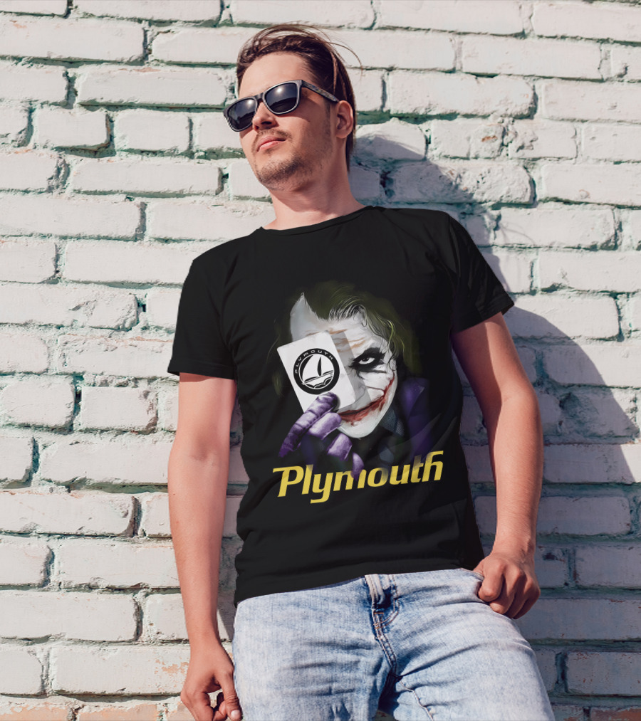 Plymouth Joker Card Holding Iconic Style T-Shirt