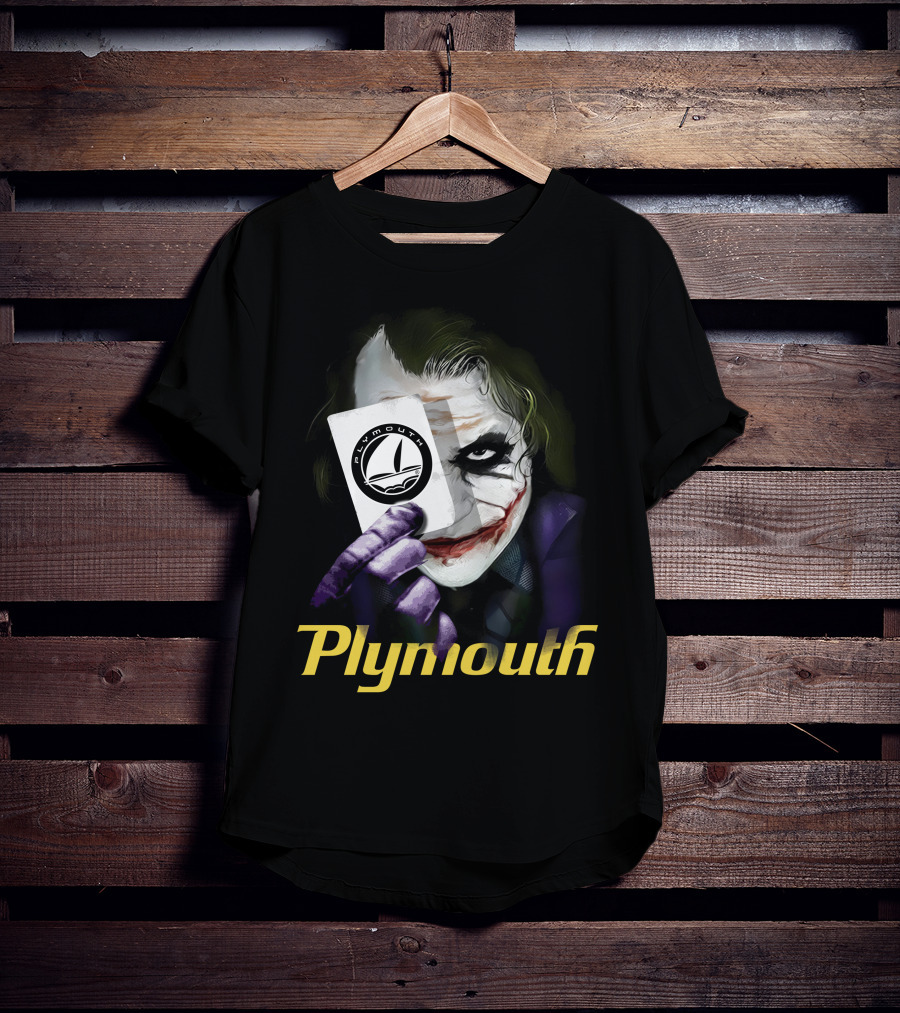 Plymouth Joker Card Holding Iconic Style T-Shirt