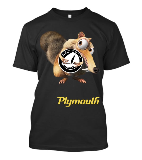 Plymouth Ice Age Character Holding T-Shirt