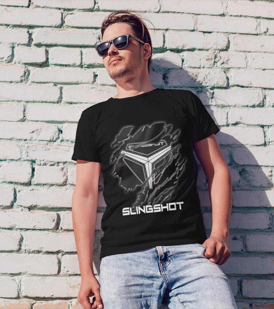 Slingshot Logo With Graphic Tear T-Shirt