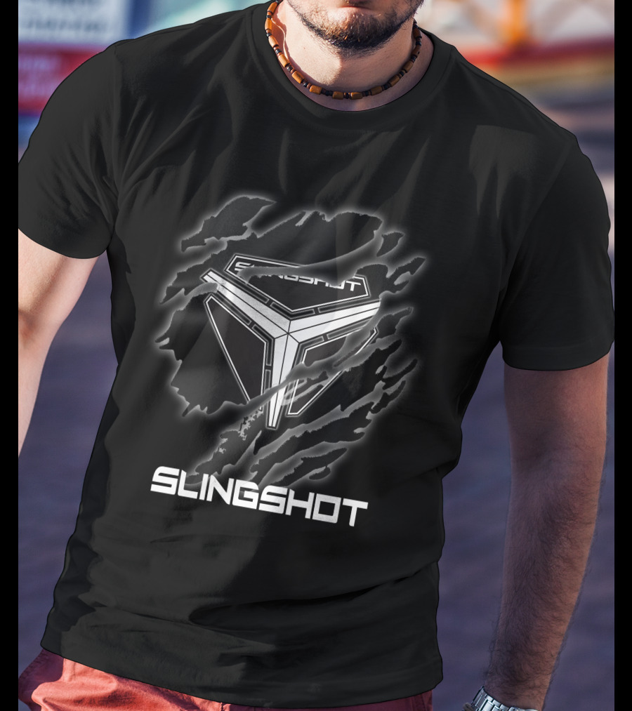 Slingshot Logo With Graphic Tear T-Shirt